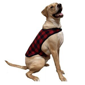 NWT Dearfoams Cozy Holiday Tartan Plaid Dog Christmas Pajama Vest Size L Festive